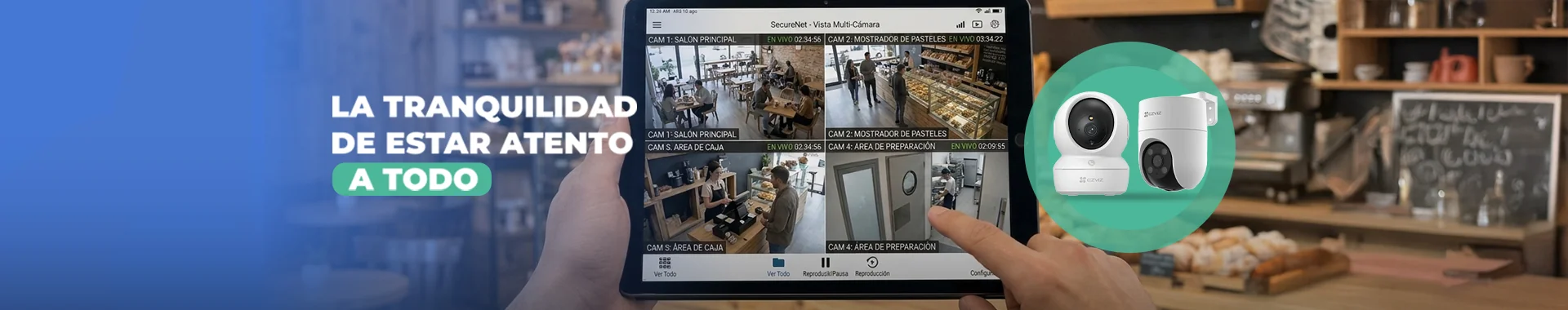 Cámara con vista de su casa en celular